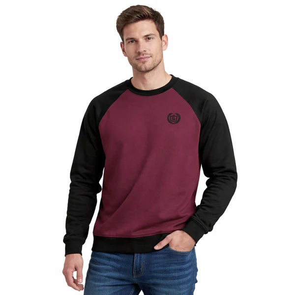 HG Raglan Fleece Sweat Shirt - Maroon  (Minor Fault)