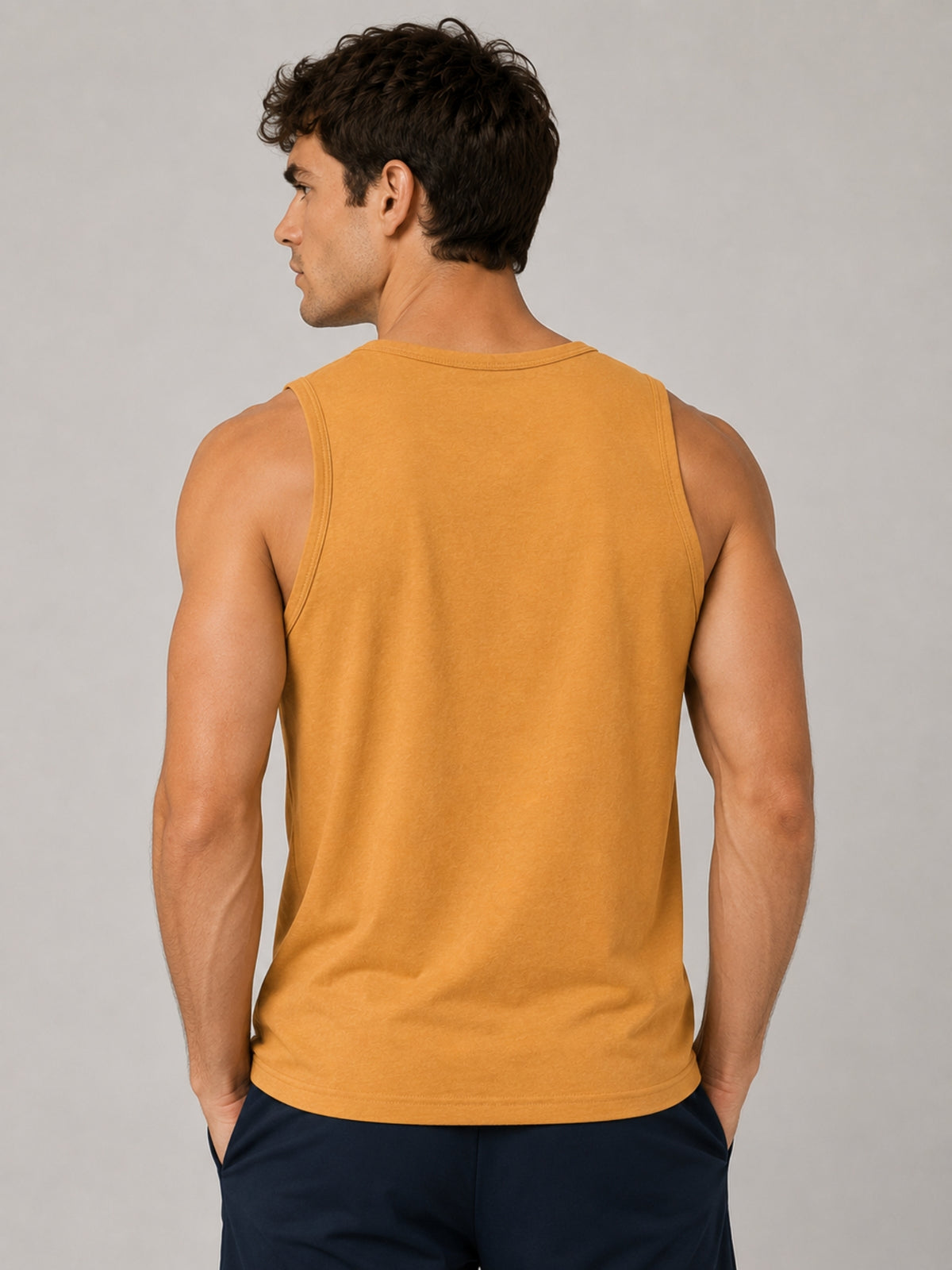 HG "Finish Strong" Printed ActiveFit Sleeveless Vest - Mustered Yellow
