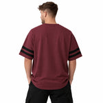 Unisex Oversized Graphic Printed Drop Shoulder T-Shirt - Red Wine