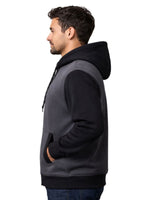 HG Two-Tone Fleece Zip-Up Hoodie – Gunmetal Gray & Black