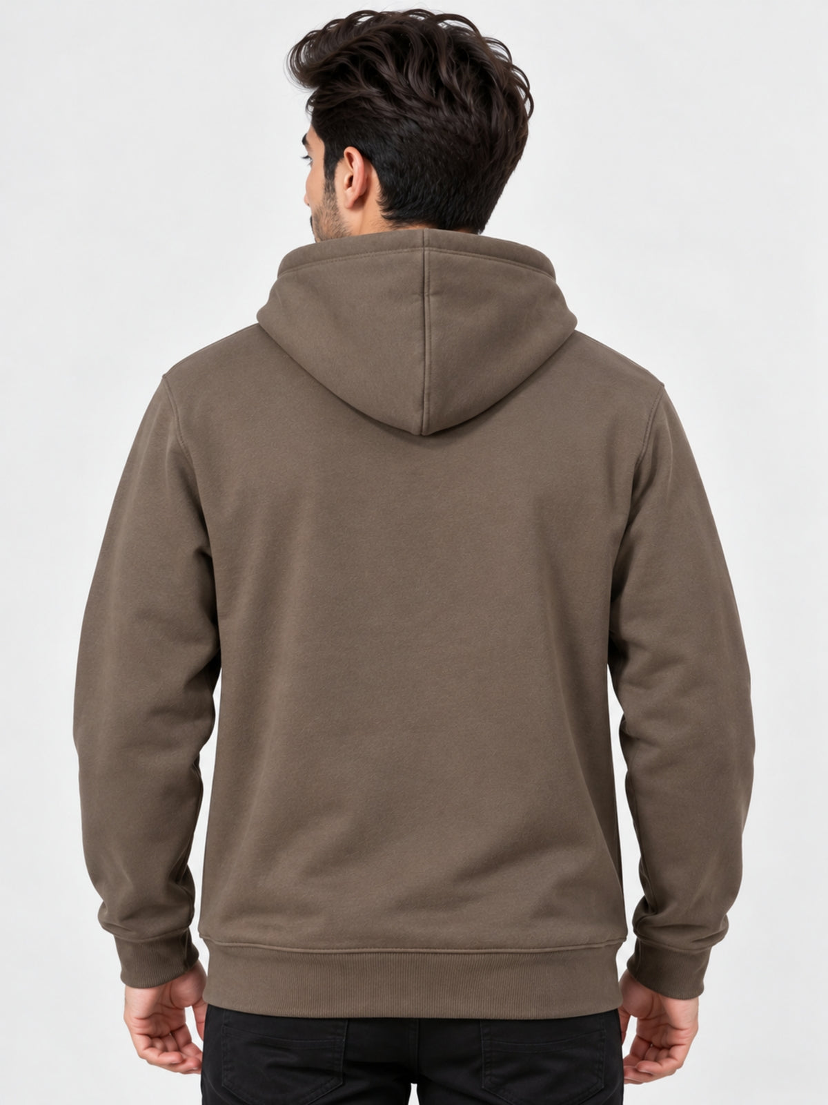 Men’s Plain Fleece Zip-Up Hoodie