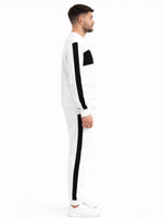 Men's Contrast Panel Terry Co-Ord Set – White & Black