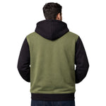 HG Two-Tone Fleece Zip-Up Hoodie – Olive Green & Black