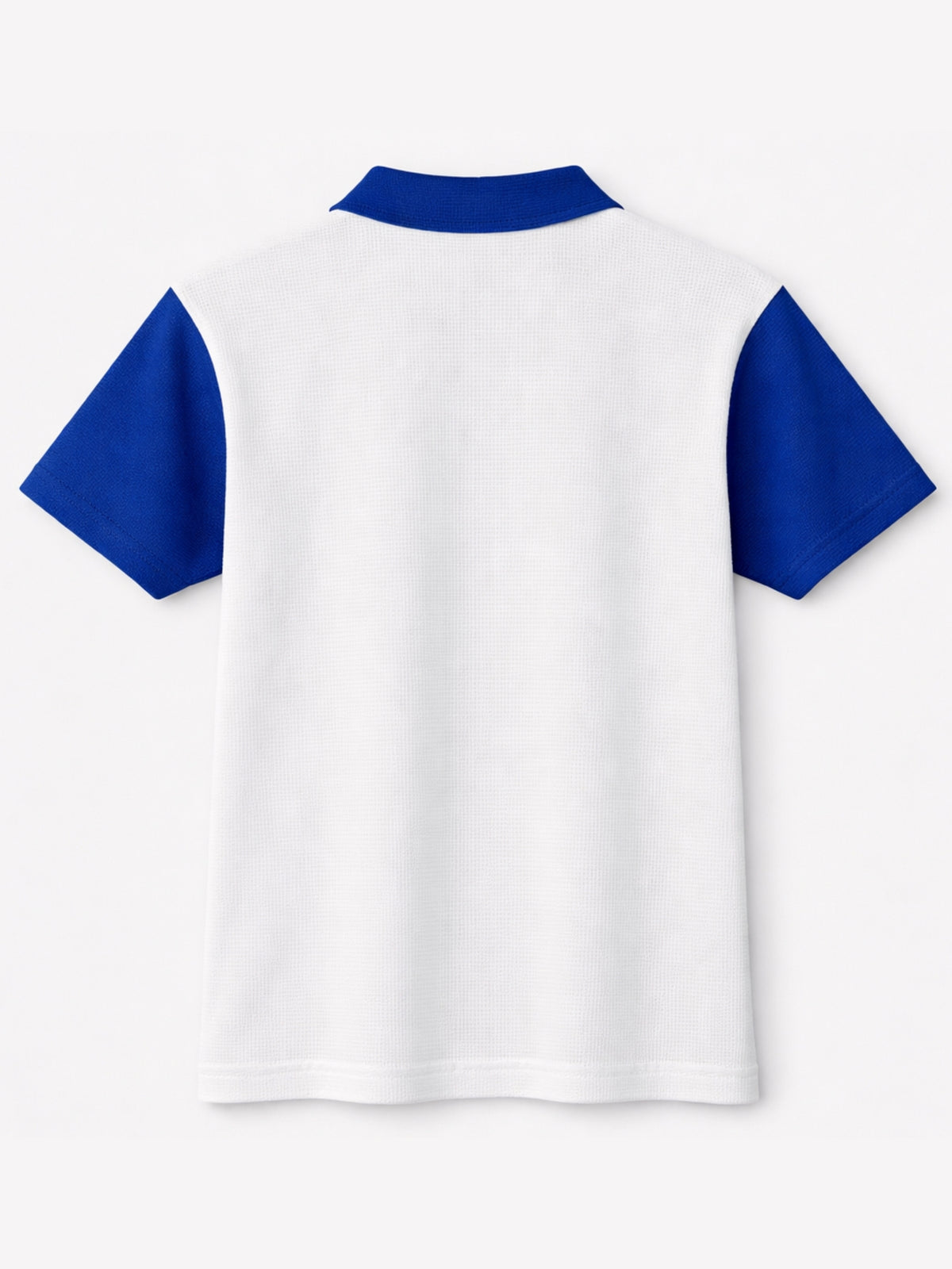 Men’s Premium Thermal Knit Half-Zip Polo Shirt – White & Blue