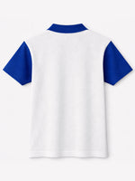 Men’s Premium Thermal Knit Half-Zip Polo Shirt – White & Blue