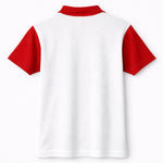 Men’s Premium Thermal Knit Half-Zip Polo Shirt – White & Red
