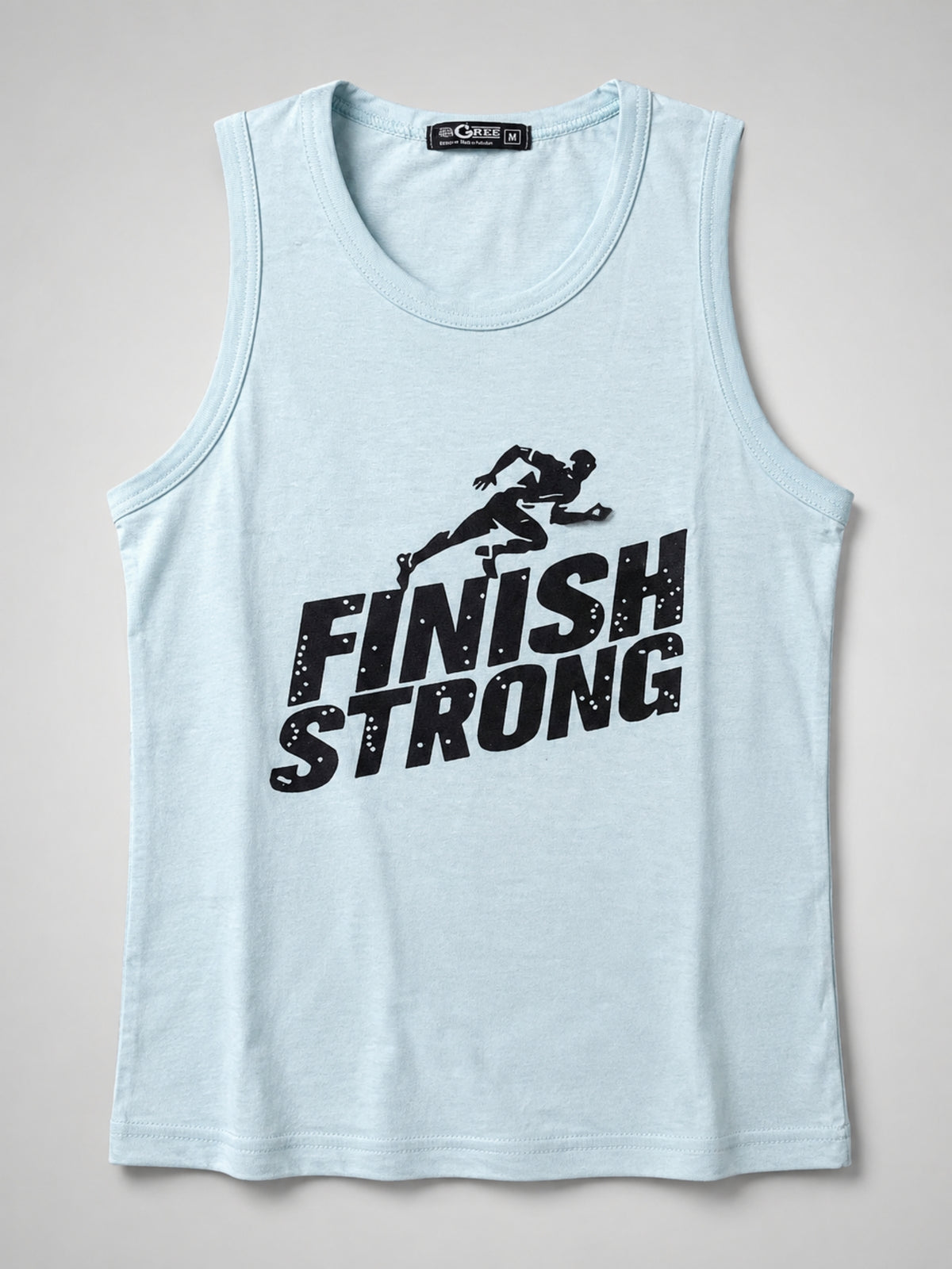 HG "Finish Strong" Printed ActiveFit Sleeveless Vest - Sky