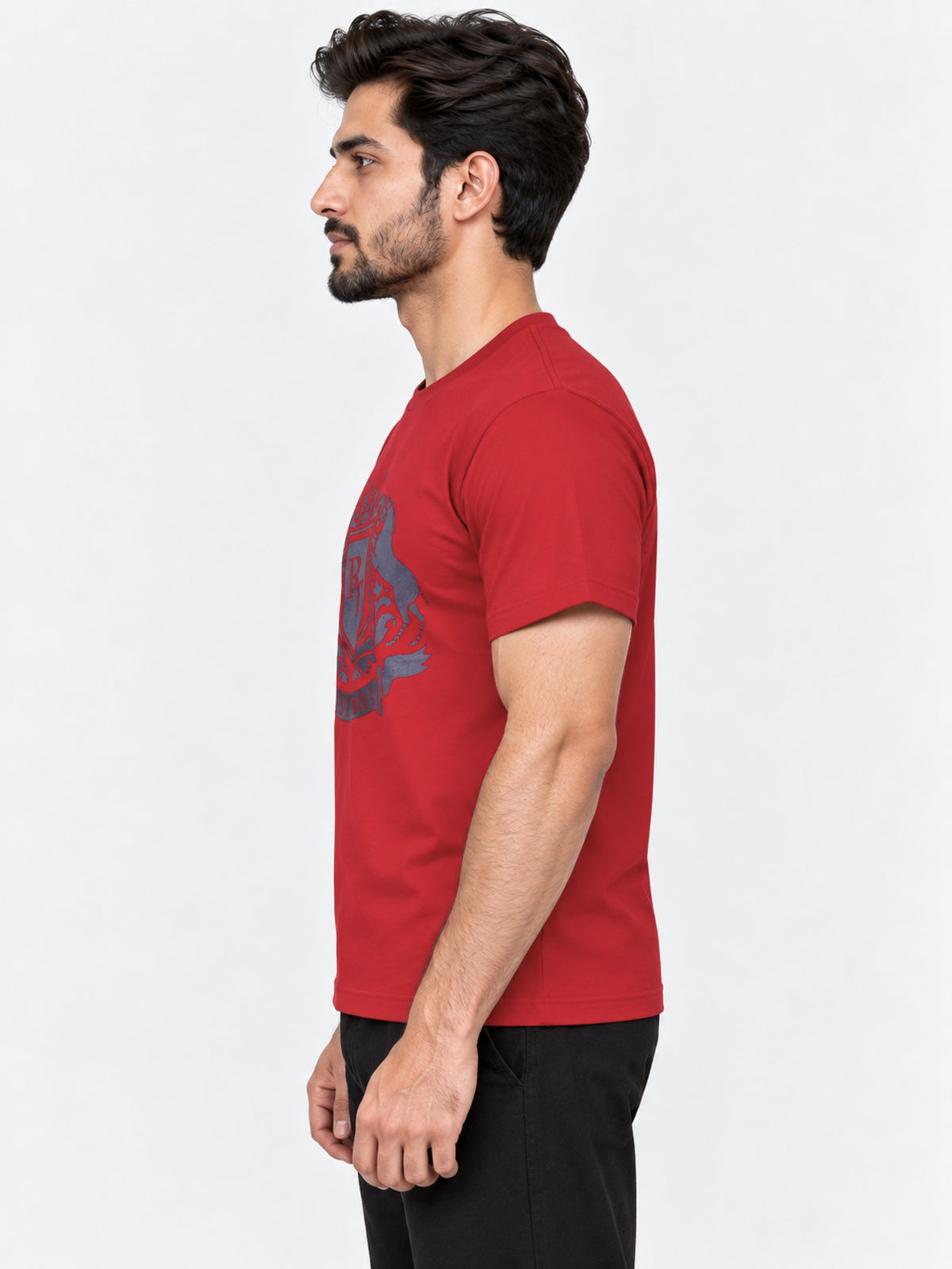 Branded Round Neck Fashion Tee Shirt - Red