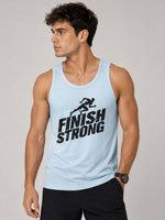 HG "Finish Strong" Printed ActiveFit Sleeveless Vest - Sky