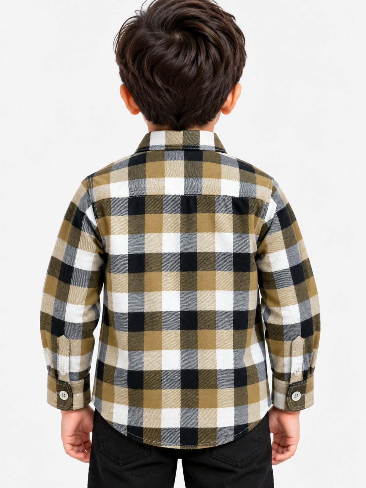 Boy's Multicolor Checkered Full Sleeves Winters Casual Shirt