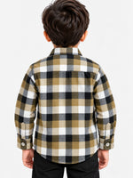 Boy's Multicolor Checkered Full Sleeves Winters Casual Shirt