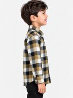 Boy's Multicolor Checkered Full Sleeves Winters Casual Shirt