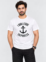 Branded Round Neck Fashion Tee Shirt - White