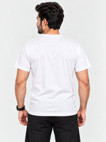 Branded Round Neck Fashion Tee Shirt - White
