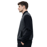 HG Contrast Sleeves Exclusive Fleece Zipper Jacket - Gunmetal Gray