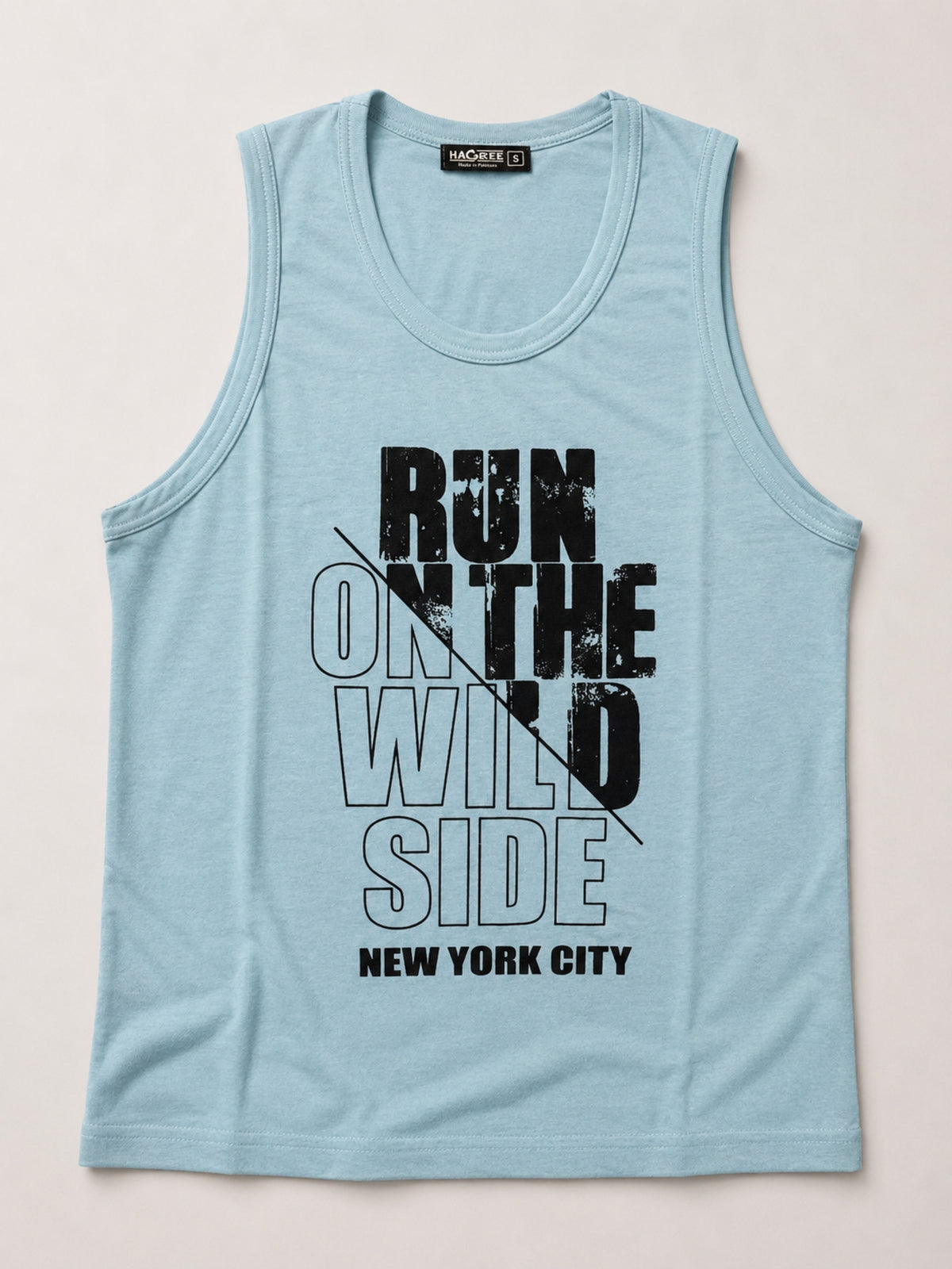 Men Graphic Printed ActiveFit Sleeveless Vest - Sky Gray
