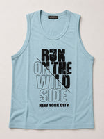 Men Graphic Printed ActiveFit Sleeveless Vest - Sky Gray