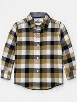 Boy's Multicolor Checkered Full Sleeves Winters Casual Shirt