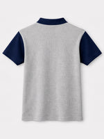 Men’s Premium Thermal Knit Half-Zip Polo Shirt – Gray & Navy