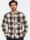 Irish Cotton Contrast Check Casual Shirt