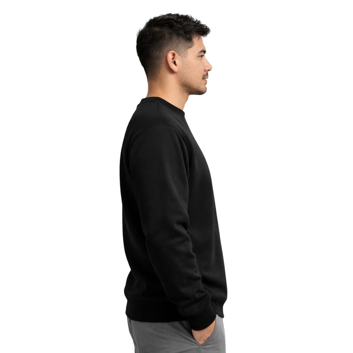 HG Men's Premium Polyestre Fleece Pattern Sweat Shirt - Black