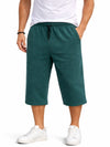 Men's Basic Summer Essential 3 Quarter Shorts - Forest Green