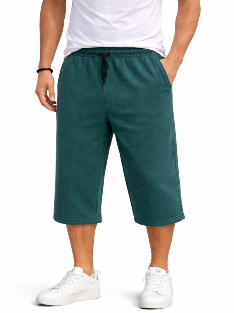 Men's Basic Summer Essential 3 Quarter Shorts - Forest Green