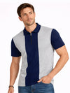 Men’s Premium Thermal Knit Half-Zip Polo Shirt – Gray & Navy