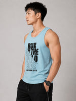 Men Graphic Printed ActiveFit Sleeveless Vest - Sky Gray