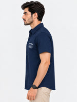 Classy "Brooklyn" Embroidered Soft Cotton Casual Shirt - Navy