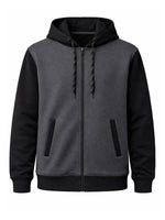 HG Two-Tone Fleece Zip-Up Hoodie – Gunmetal Gray & Black