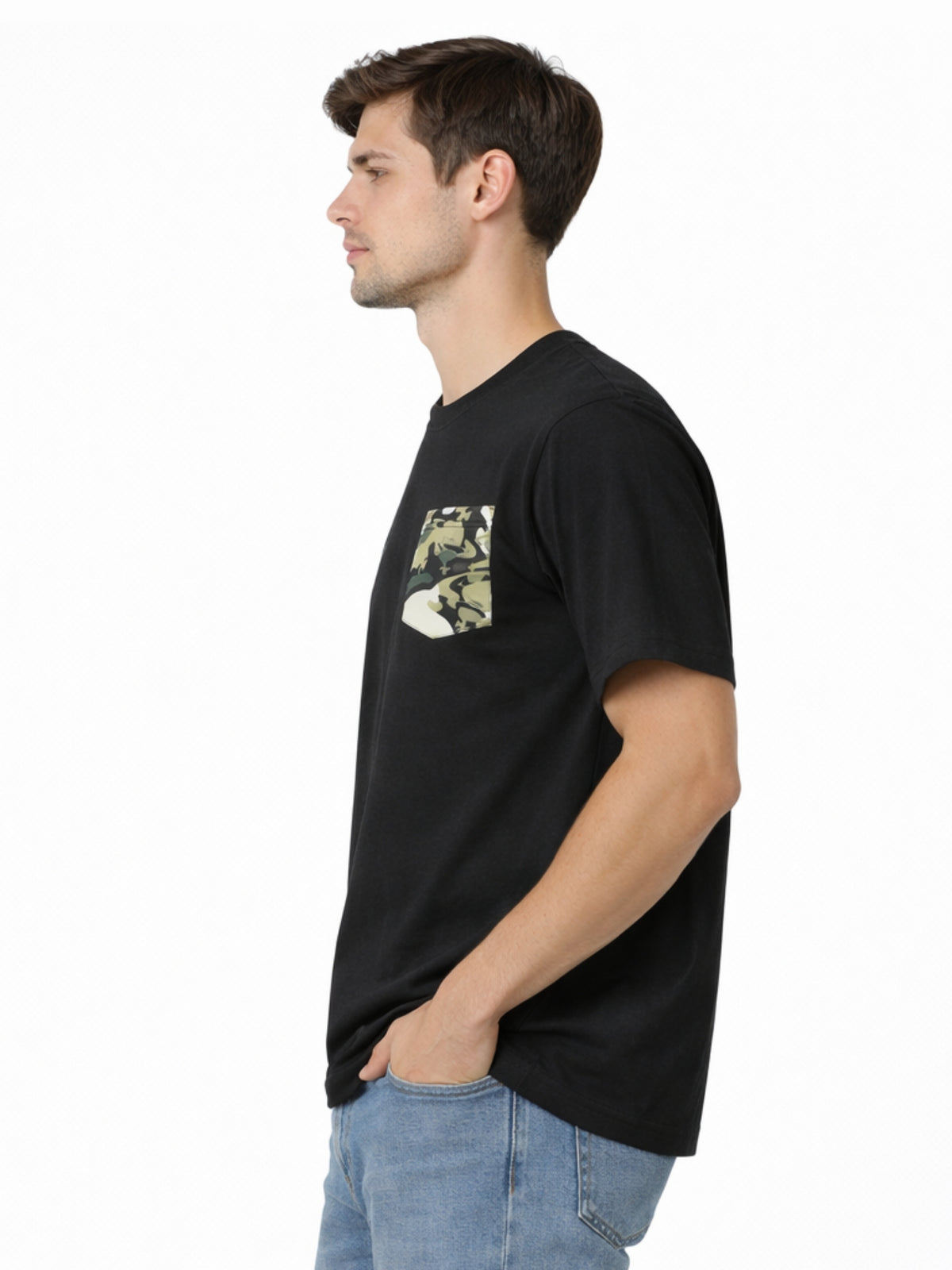 Men’s Premium Contrast Pocket T-Shirt – Black