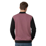 HG Contrast Sleeves Exclusive Fleece Zipper Jacket - Copper Rose