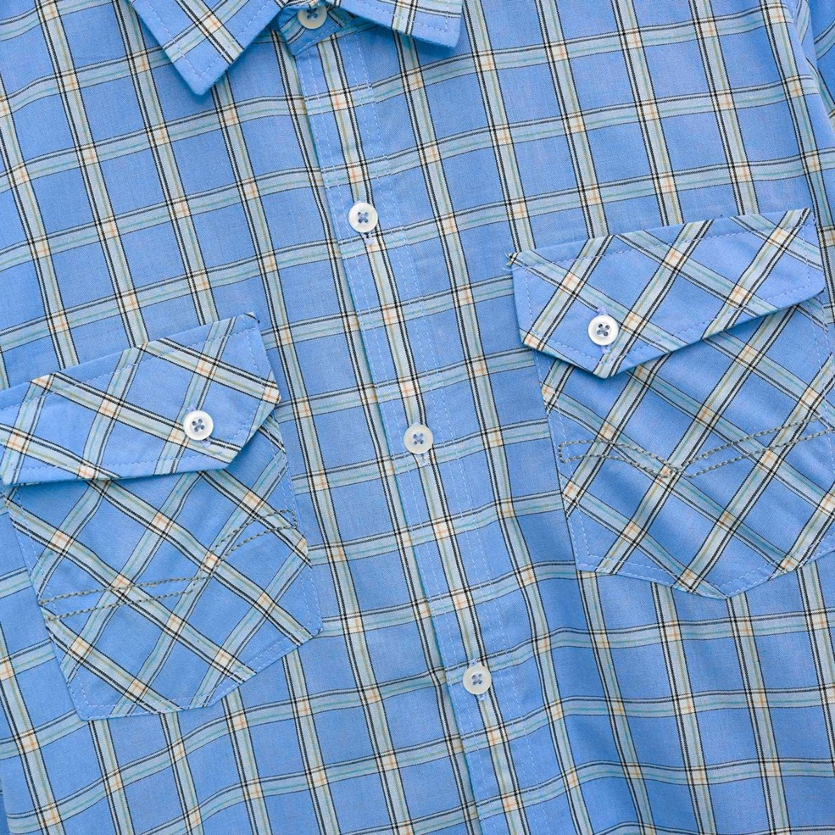 Men's Checkered Summers Casual Shirt - Sky Blue
