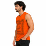 Men's Bandana Graphic Sleeveless Tank Top - Orange