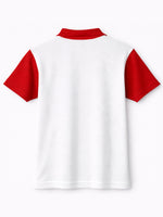 Men’s Premium Thermal Knit Half-Zip Polo Shirt – White & Red