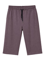 Men's Basic Summer Essential 3 Quarter Shorts - Purple Brown