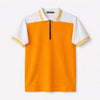Men’s Modern Luxe Panel Half Zip Polo Shirt - Orange & White