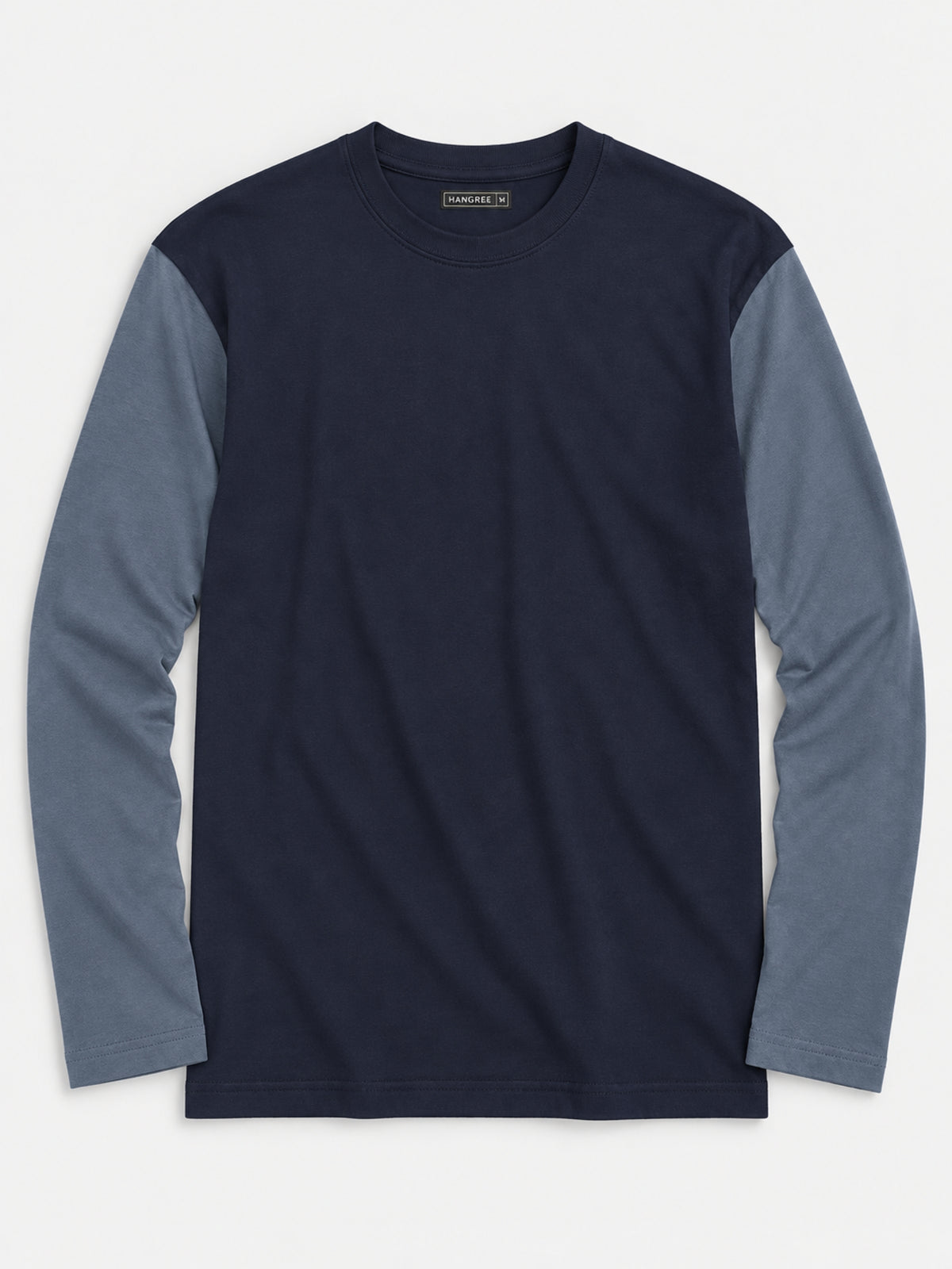 Contrast Full Sleeve Tee Shirt - Navy