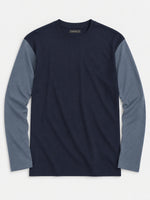 Contrast Full Sleeve Tee Shirt - Navy