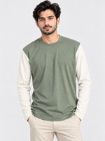 Contrast Full Sleeve Tee Shirt - Sea Green