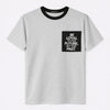 Men's Round Neck Contrast Printed Pocket Tee Shirt - Light Gray