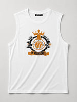 Graphic Printed Sleeveless Tee Shirt - White