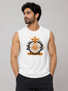 Graphic Printed Sleeveless Tee Shirt - White