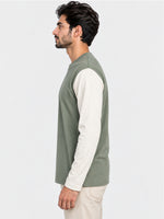 Contrast Full Sleeve Tee Shirt - Sea Green