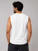 Graphic Printed Sleeveless Tee Shirt - White