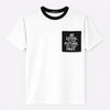 Men's Round Neck Contrast Printed Pocket Tee Shirt - White