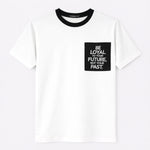 Men's Round Neck Contrast Printed Pocket Tee Shirt - White