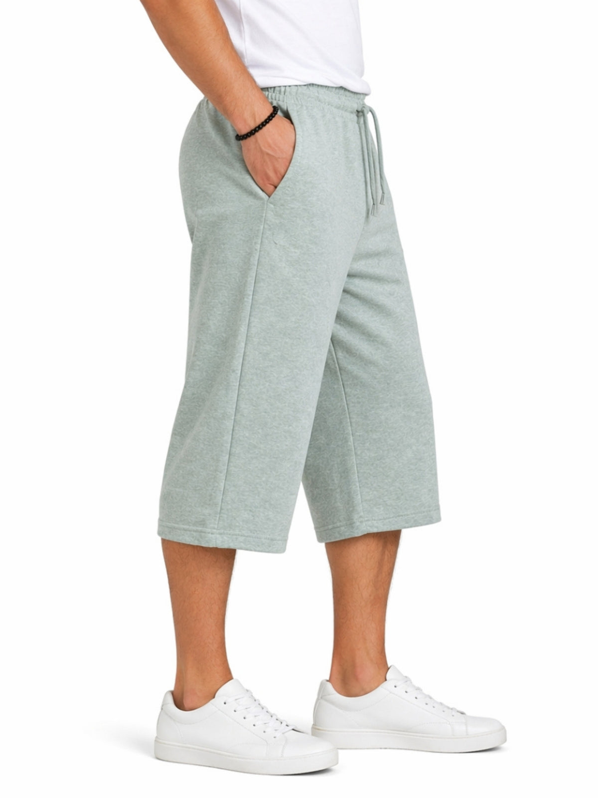 Men's Basic Summer Essential 3 Quarter Shorts - Ash Gray