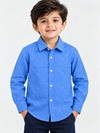Boy's Blue Diamond Pattern Full Sleeves Casual Shirt